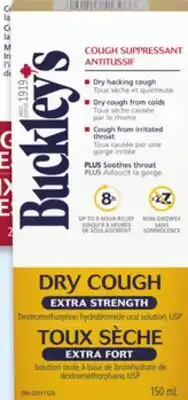 Walmart Buckley's Dry Cough 150 mL syrup offer