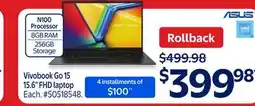 Walmart Vivobook Go 15 15.6 FHD laptop offer