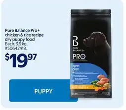 Walmart Pure Balance Pro+ chicken & rice recipe dry puppy food offer