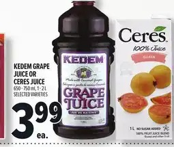 Metro KEDEM GRAPE JUICE OR CERES JUICE offer