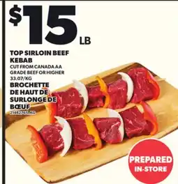 Independent Grocer TOP SIRLOIN BEEF KEBAB offer