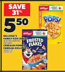 Independent Grocer KELLOGG'S FAMILY SIZE CEREAL , 450-650 G offer