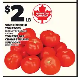 Independent Grocer VINE RIPE FIELD TOMATOES offer