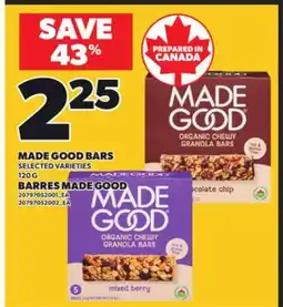 Independent Grocer MADE GOOD BARS, 120 G offer