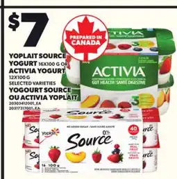 Independent Grocer YOPLAIT SOURCE YOGURT 16X100 G OR ACTIVIA YOGURT 12X100 G offer