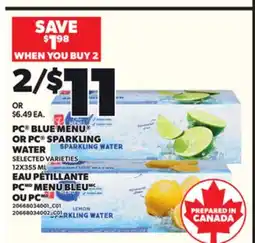 Independent Grocer PC BLUE MENU OR PC SPARKLING WATER offer