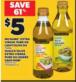Independent Grocer NO NAME EXTRA VIRGIN PURE OR LIGHT OLIVE OIL, 750 ML offer