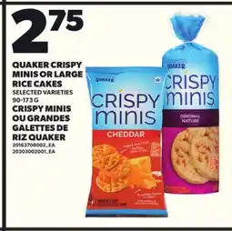 Independent Grocer QUAKER CRISPY MINIS OR LARGE RICE CAKES, 90-173 G offer