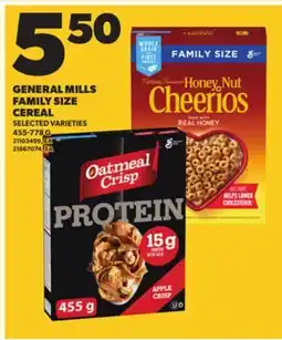Loblaws GENERAL MILLS FAMILY SIZE CEREAL, 455-77 G offer
