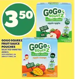 Loblaws GOGO SQUEEZ FRUIT SAUCE POUCHES, 4X90 G offer