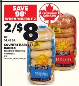 Loblaws COUNTRY HARVEST BAGELS, 6'S offer
