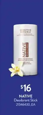 Loblaws NATIVE DEODORANT STICK offer