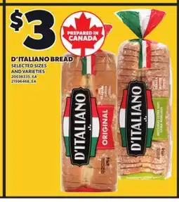 Loblaws D'ITALIANO BREAD offer