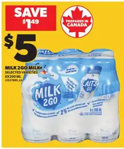 Loblaws MILK 2GO MILK, 6X200 ML offer