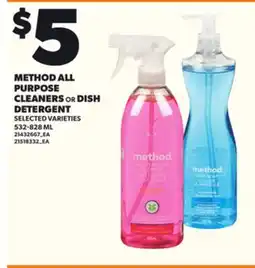 Loblaws METHOD ALL PURPOSE CLEANERS OR DISH DETERGENT, 532-828 ML offer