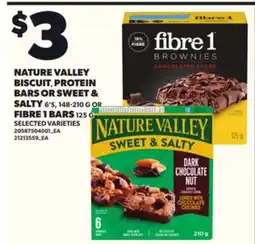 Loblaws NATURE VALLEY BISCUIT, PROTEIN BARS OR SWEET & SALTY 4'5, 148-210 G OR FIBRE 1 BARS, 125 G offer