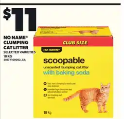 Loblaws NO NAME CLUMPING CAT LITTER, 18 KG offer