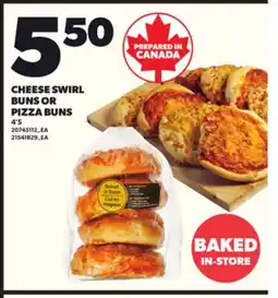 Loblaws CHEESE SWIRL BUNS OR PIZZA BUNS, 4'S offer