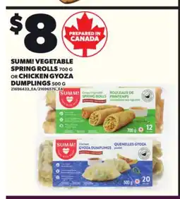 Loblaws SUMM! VEGETABLE SPRING ROLLS, 700 G OR CHICKEN GYOZA DUMPLINGS, 500 G offer