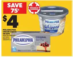 Loblaws PHILADELPHIA CREAM CHEESE OR DIPS, 227/250 G offer