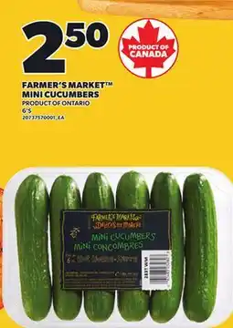 Loblaws FARMER'S MARKET MINI CUCUMBERS, 6'S offer