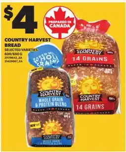 Loblaws COUNTRY HARVEST BREAD, 600/650 G offer