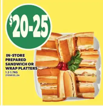 Loblaws IN-STORE PREPARED SANDWICH OR WRAP PLATTERS, 1.2-1.7KG offer