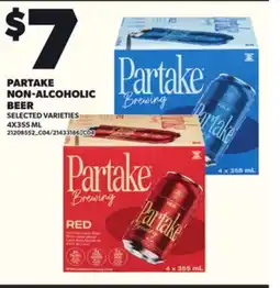 Loblaws PARTAKE NON-ALCOHOLIC BEER, 4X355 ML offer