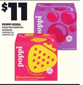 Loblaws POPPI SODA, 4X355 ML offer