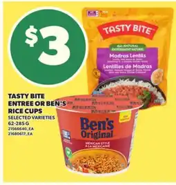 Loblaws TASTY BITE ENTREE OR BEN'S RICE CUPS offer