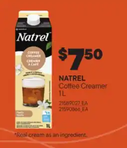 Loblaws NATREL COFFEE CREAMER, 1 L offer
