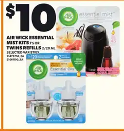 Loblaws AIR WICK ESSENTIAL MIST KITS, 1'S OR TWINS REFILLS, 2/20 ML offer