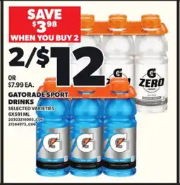 Loblaws GATORADE SPORT DRINKS, 6X591 ML offer