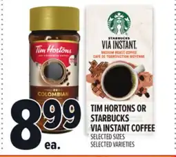 Metro TIM HORTONS OR STARBUCKS VIA INSTANT COFFEE offer