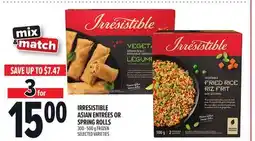 Metro IRRESISTIBLE ASIAN ENTRÉES OR SPRING ROLLS offer
