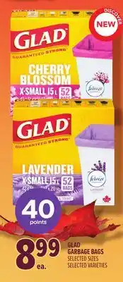 Metro GLAD GARBAGE BAGS offer