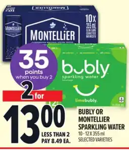 Metro BUBLY OR MONTELLIER SPARKLING WATER offer