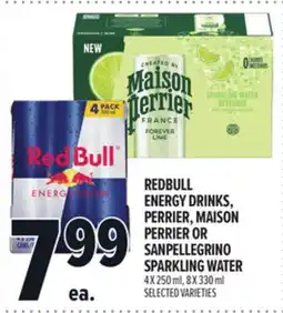 Metro REDBULL ENERGY DRINKS, PERRIER, MAISON PERRIER OR SANPELLEGRINO SPARKLING WATER offer