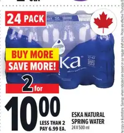 Metro ESKA NATURAL SPRING WATER offer