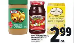Metro KRAFT BUTTER 500 G SMUCKER'S JAM 250 ML OR TWININGS TEA 20 UN offer