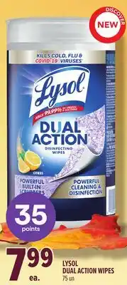 Metro LYSOL DUAL ACTION WIPES offer