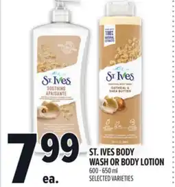 Metro ST. IVES BODY WASH OR BODY LOTION offer
