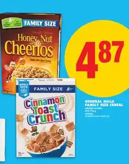 No Frills GENERAL MILLS FAMILY SIZE CEREAL, 475-778 g offer