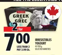 Metro IRRESISTIBLES YOGOURT offer