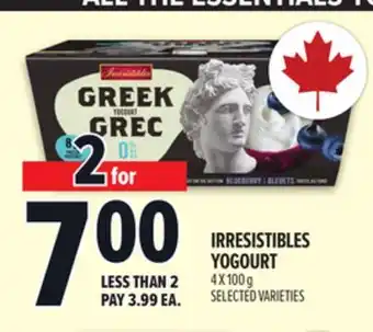 Metro IRRESISTIBLES YOGOURT offer