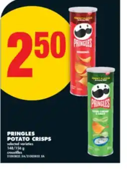 No Frills PRINGLES POTATO CRISPS, 148/156 G offer