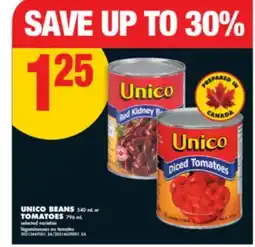 No Frills UNICO BEANS, 540 ML OR TOMATOES, 796 ML offer
