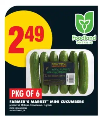 No Frills FARMER'S MARKET MINI CUCUMBERS, PKG OF 6 offer