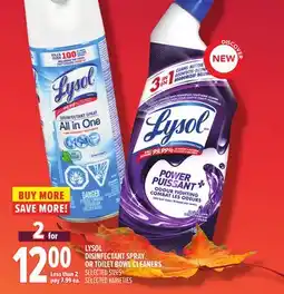 Metro LYSOL DISINFECTANT SPRAY OR TOILET BOWL CLEANERS offer