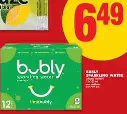 No Frills BUBLY SPARKLING WATER, 12x355 mL offer